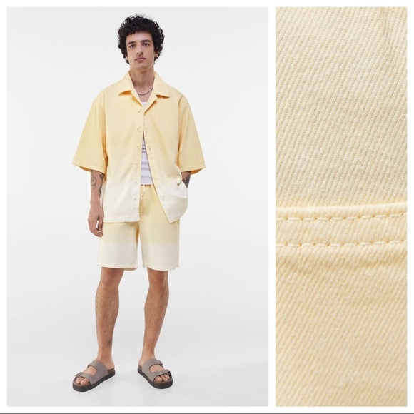 🌹NWT. Beshka Man Yellow/White Ombré-effect Denim Bermuda Shorts. Size XL. - Picture 4 of 8